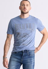 Buffalo David Bitton Tice Men's Short-Sleeved Graphic T-Shirt, Coronet Blue  - BM24472 Color CORONET BLUE