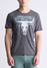 Buffalo David Bitton Tilton Men's Short-Sleeved Graphic T-Shirt, Charcoal - BM24473 Color CHARCOAL