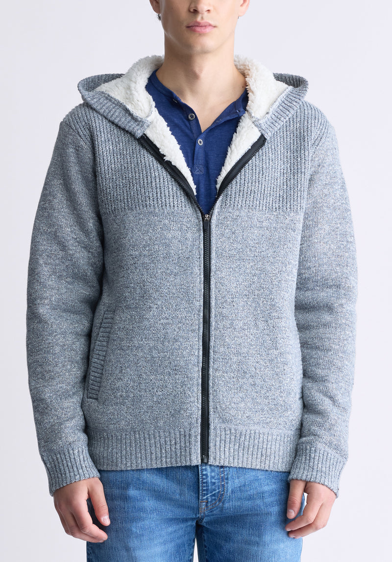 Grey sherpa hoodie on sale