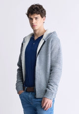 Buffalo David Bitton Walmick Men's Full-Zip Hoodie with Sherpa Lining, Light Heather Grey - BM24477 Color HEATHER GREY