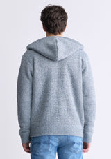 Buffalo David Bitton Walmick Men's Full-Zip Hoodie with Sherpa Lining, Light Heather Grey - BM24477 Color HEATHER GREY