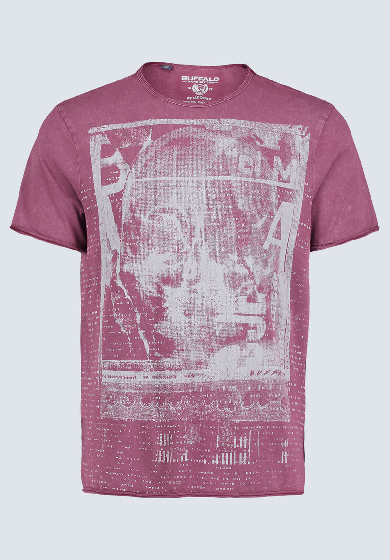 T-shirt à manches courtes avec imprimé Tusha pour hommes, violet - BM24485