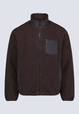 Jaik Men's Sherpa Bomber Jacket with Chest Pocket, Chocolate - BM24490