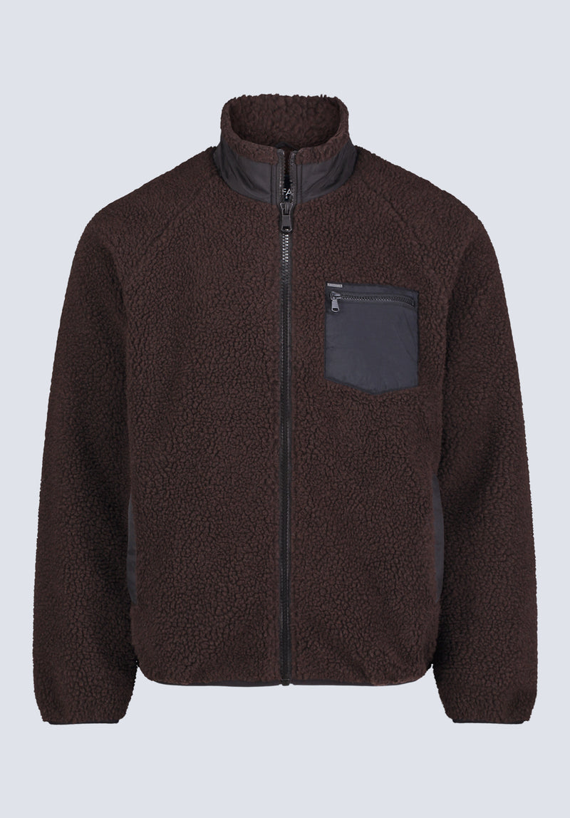 Veste bomber en sherpa pour homme Jaik, couleur chocolat - BM24490