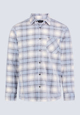 Satro Men's Plaid Button-Up Shirt, Bue - BM24498