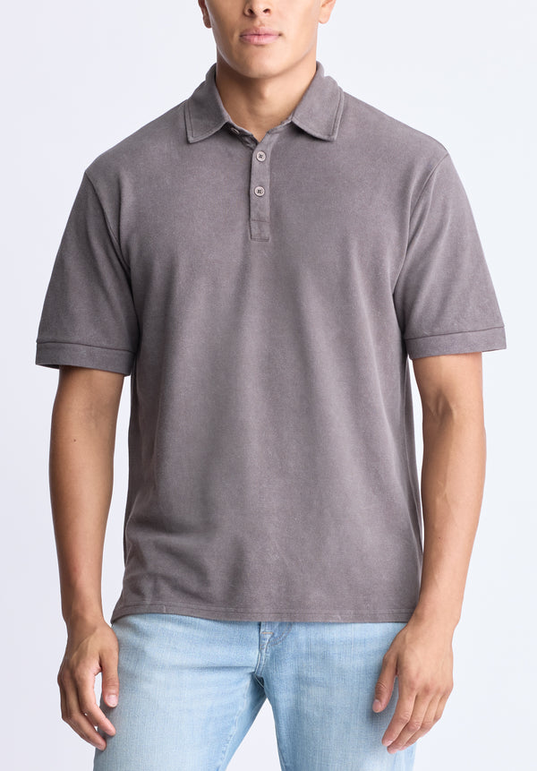 Kabold Men's Classic Polo, Charcoal - BM24515