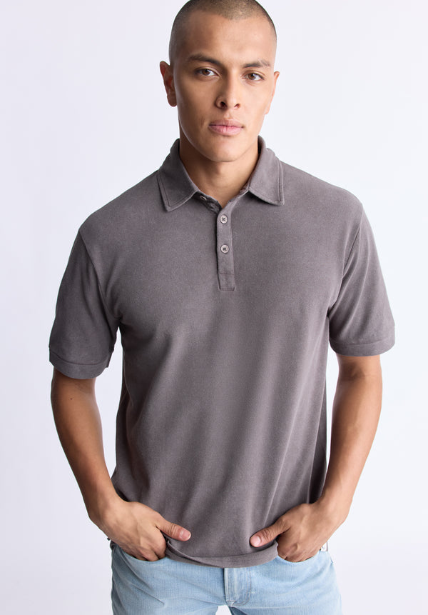 Kabold Men's Classic Polo, Charcoal - BM24515