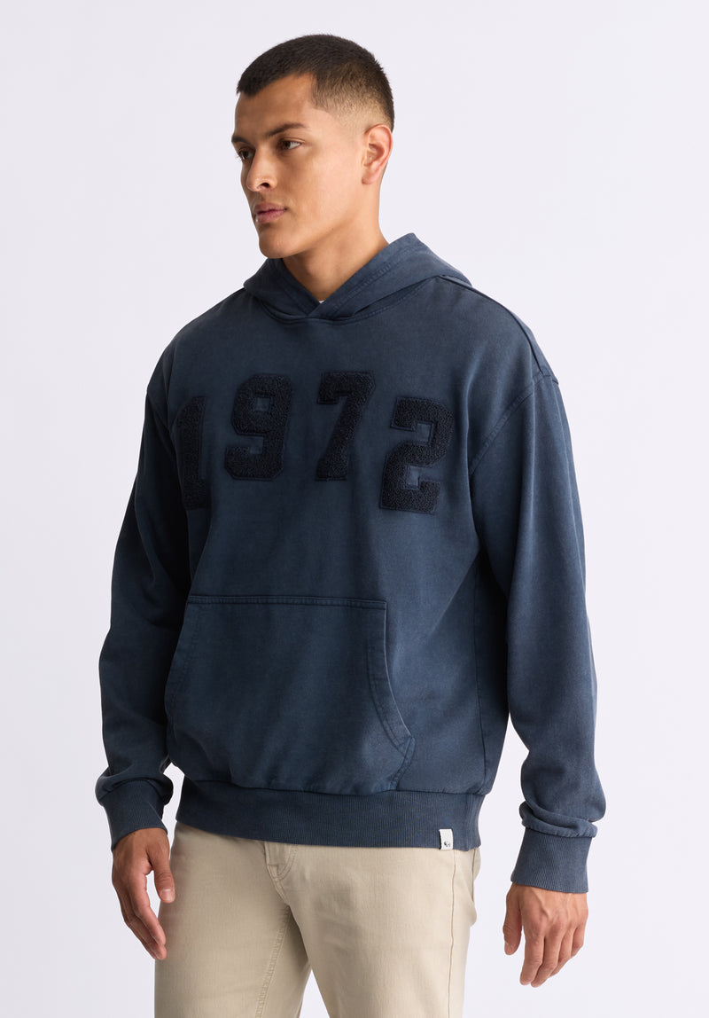 Sweat à capuche Farhim pour homme, blue nuit - BM24517