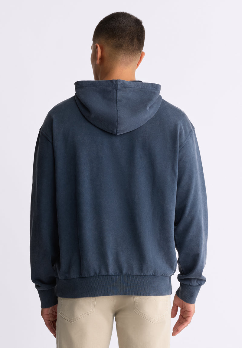 Sweat à capuche Farhim pour homme, blue nuit - BM24517