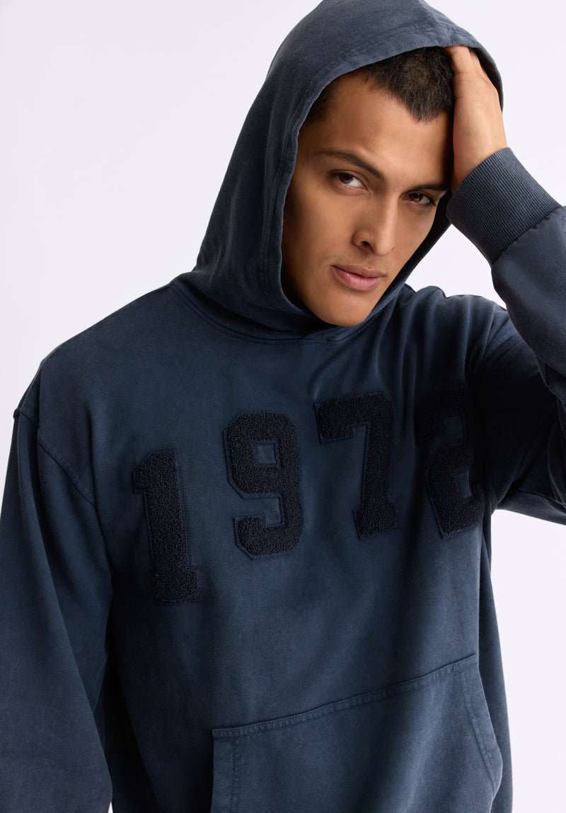 Sweat à capuche Farhim pour homme, blue nuit - BM24517