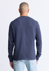 Kandid Men's Long-Sleeve Henley Top, Midnight blue - BM24522