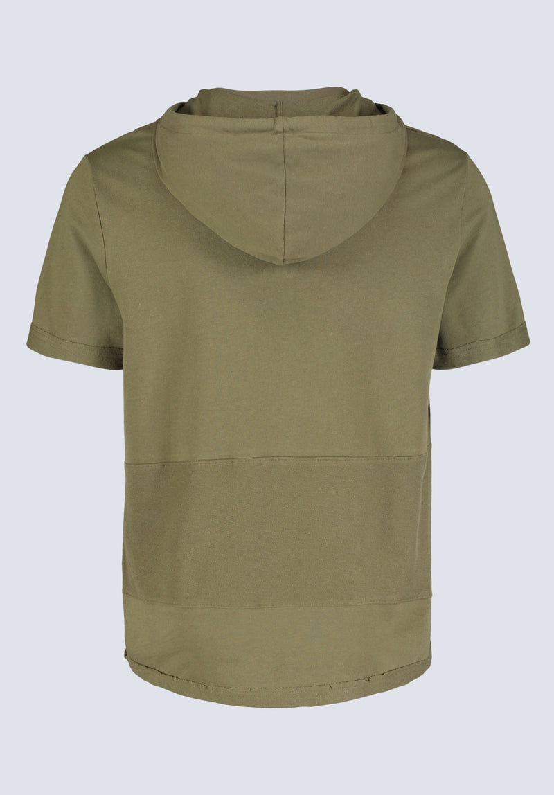 T-shirt à manches courtes et à capuchon Katoni pour hommes, olive brûlée - BM24524