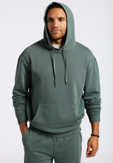 Finley Men's Relaxed Pullover Hoodie, Dark Forest Green - BM24534