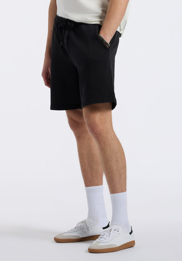 Short en molleton relax pour homme Hilston, Noir - BM24536