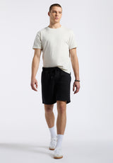 Short en molleton relax pour homme Hilston, Noir - BM24536