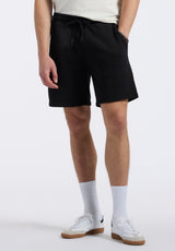 Short en molleton relax pour homme Hilston, Noir - BM24536