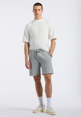 Short en molleton relax pour homme Hilston, Gris chiné - BM24536