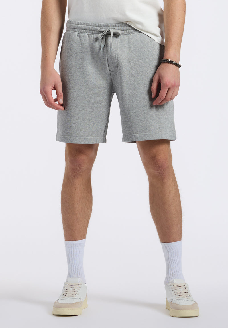 Short en molleton relax pour homme Hilston, Gris chiné - BM24536