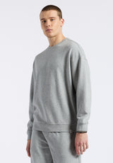 Sweat-shirt col rond décontracté pour homme Famke, Gris chiné - BM24541