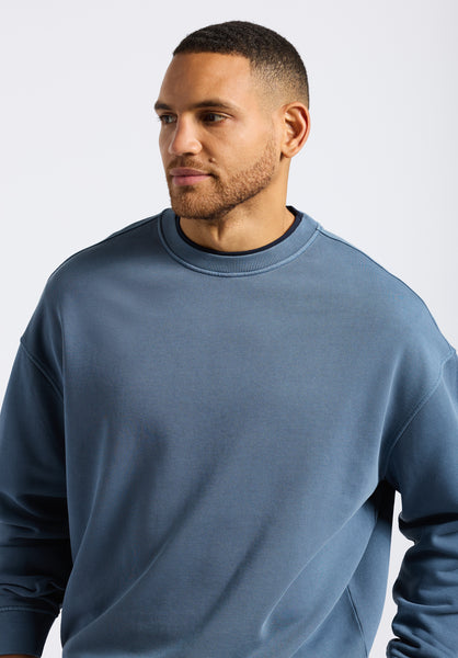 Sweat-shirt col rond décontracté pour homme Famke, Bleu mirage - BM24541