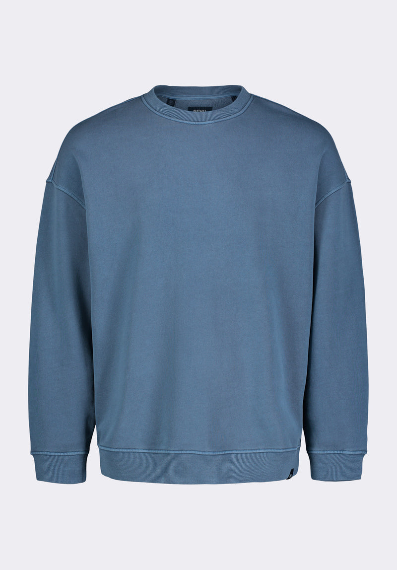 Sweat-shirt col rond décontracté pour homme Famke, Bleu mirage - BM24541