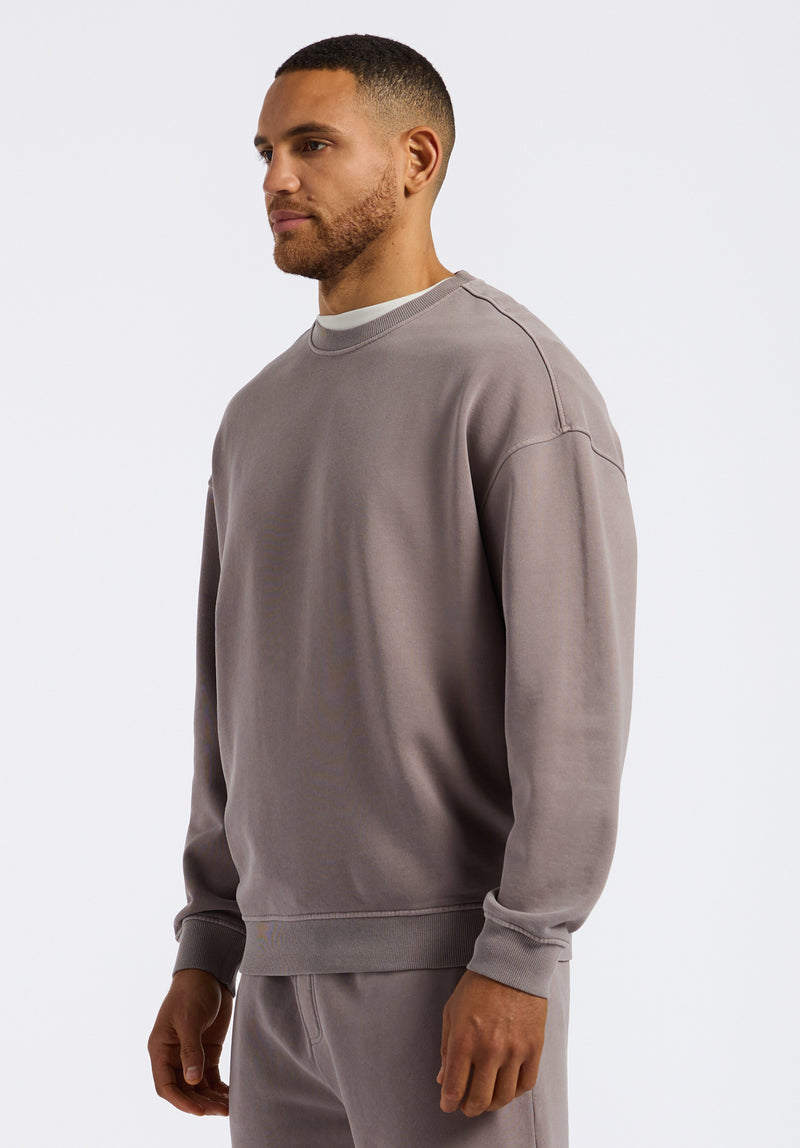 Sweat-shirt col rond décontracté pour homme Famke, Marron - BM24541