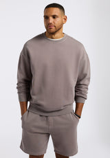 Famke Men's Relaxed Crewneck Sweatshirt, Driftwood Brown - BM24541