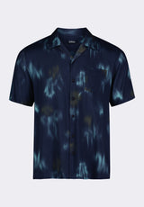 Chemise camp tie-dye à manches courtes pour homme Sandro, marine - BM24559