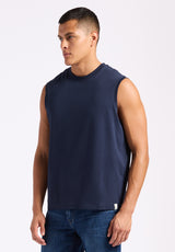 Débardeur en jersey coupe décontractée à col rond pour homme Kingster, Bleu minuit - BM24601