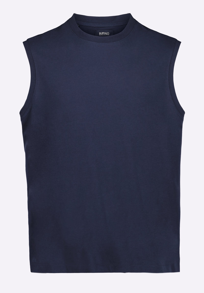 Kingster Men's Sleeveless Crew Neck Relaxed Fit Jersey Tank Top, Midnight Blue - BM24601