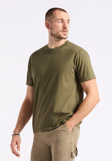 T-shirt col rond en jersey à manches courtes pour homme Kanto, Vert fougère - BM24603