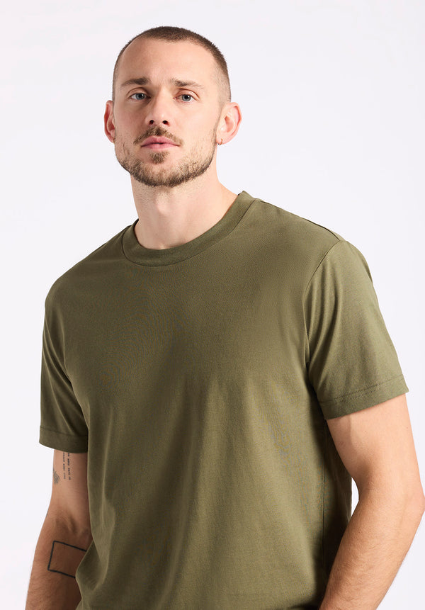 T-shirt col rond en jersey à manches courtes pour homme Kanto, Vert fougère - BM24603