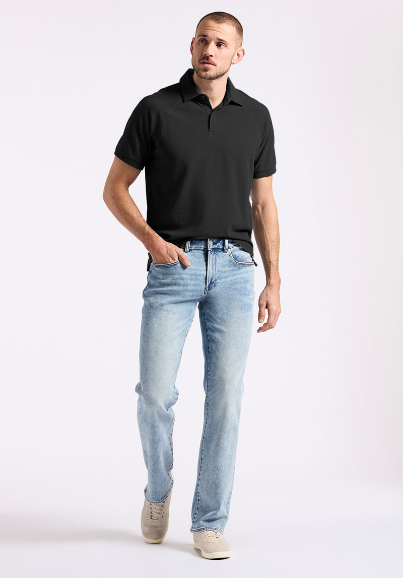 Polo en piqué à manches courtes pour homme Kindell, Noir - BM24608