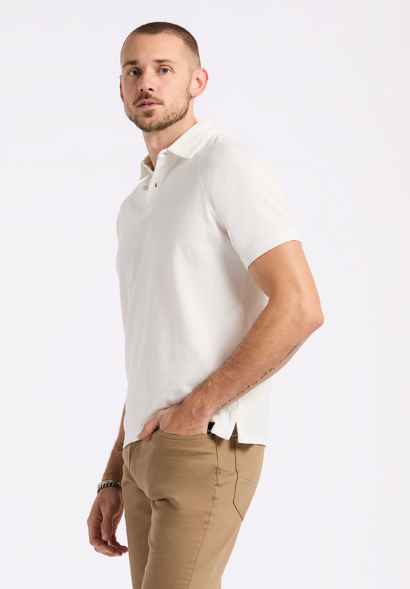 Polo en piqué à manches courtes pour homme Kindell, blanc - BM24608