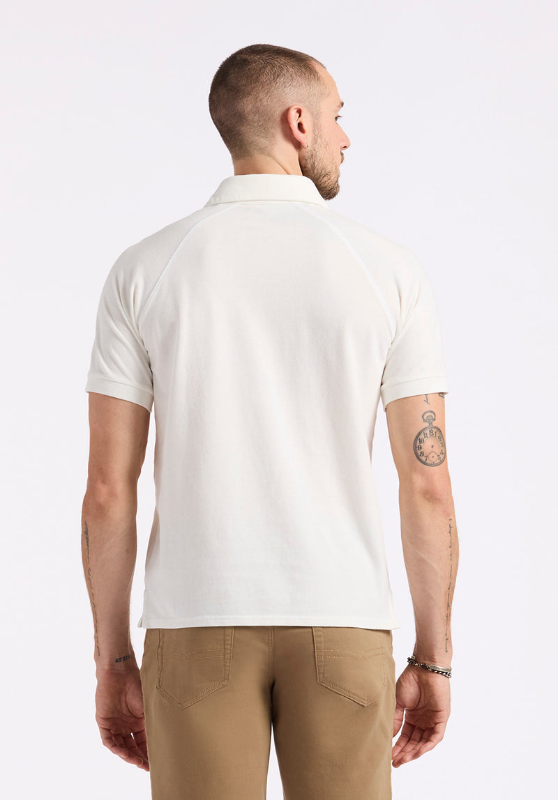 Polo en piqué à manches courtes pour homme Kindell, blanc - BM24608