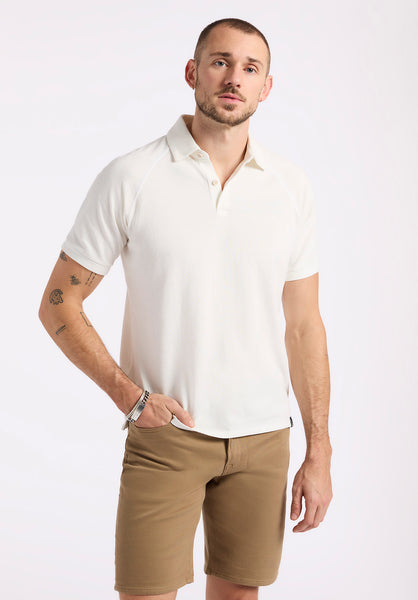 Polo en piqué à manches courtes pour homme Kindell, blanc - BM24608