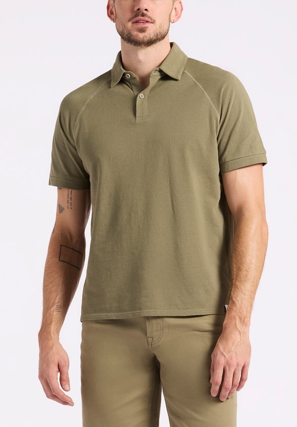 Polo en piqué à manches courtes pour homme Kindell, Vert armée - BM24608