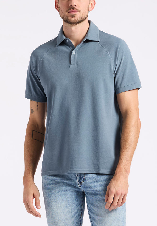 Polo en piqué à manches courtes pour homme Kindell, Bleu mirage - BM24608