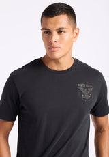 Tonder Men's Graphic T-Shirt with Eagle Print, Black - BM24634