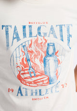 Tailgate Men's Graphic T-Shirt with BBQ Print, Milk - BM24640