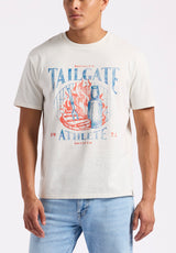 Tailgate Men's Graphic T-Shirt with BBQ Print, Milk - BM24640