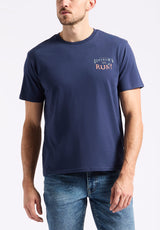 T-shirt graphique avec imprimé rhum pour homme Taneer, marine - BM24642