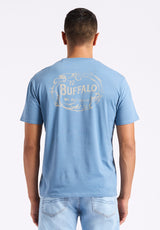 T-shirt graphique avec imprimé "Buffalo" pour homme Tuffalo, Bleu coronet - BM24644