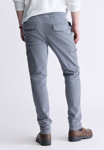 Pantalon étroit en fleece pour homme Slim Tapered Jim, gris graphite - BM26010