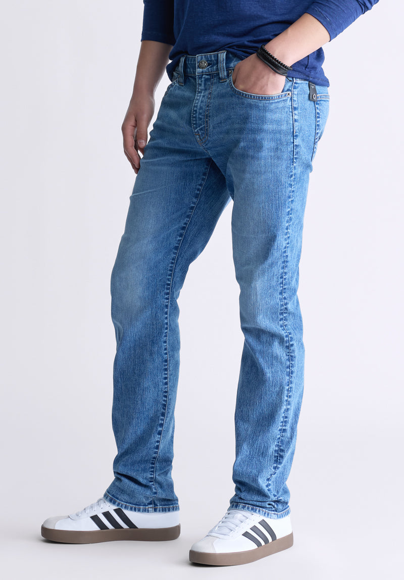 Straight Six Men's Jeans, Contrasted Indigo - BM26028