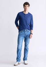 Straight Six Men's Jeans, Contrasted Indigo - BM26028