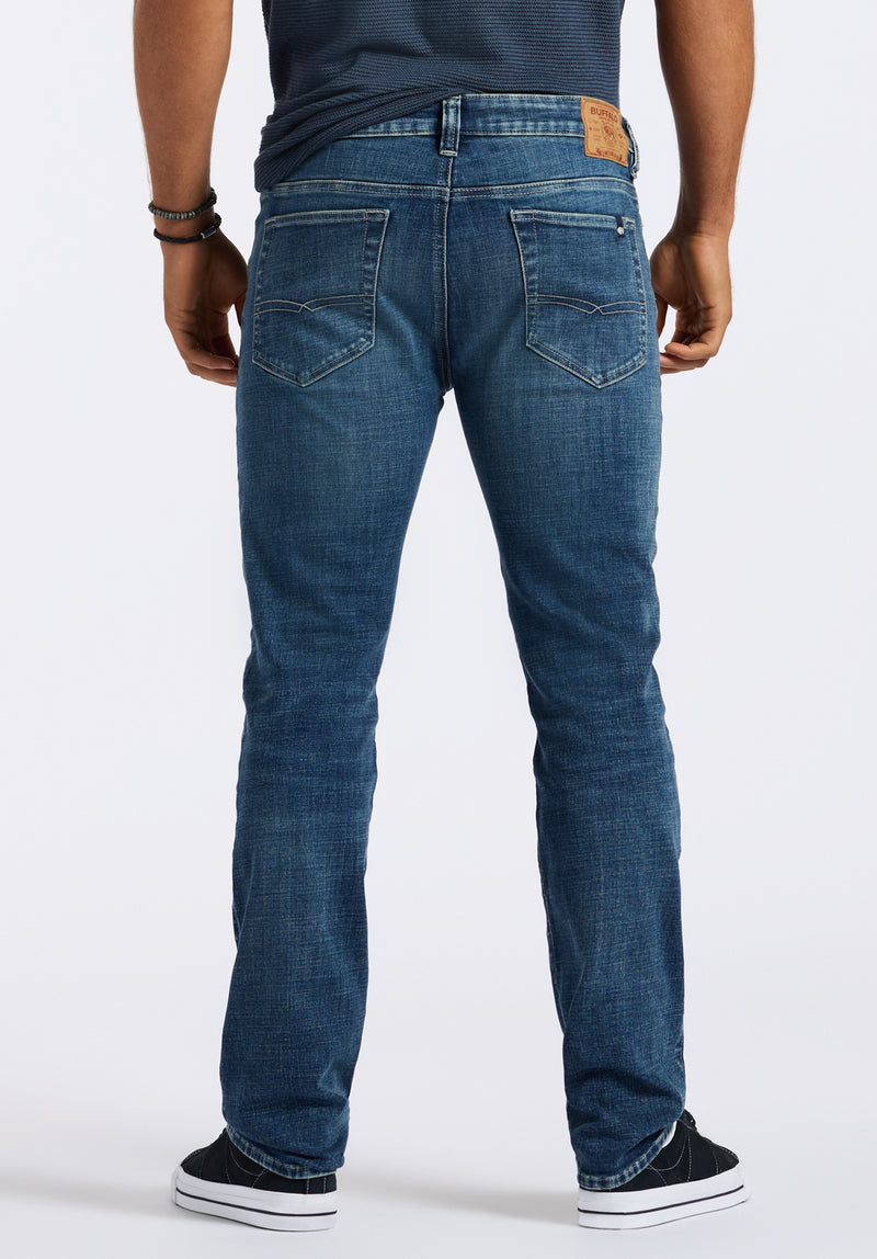 Relaxed Straight Driven Men's Jeans, Authentic Worked Indigo - BM26060