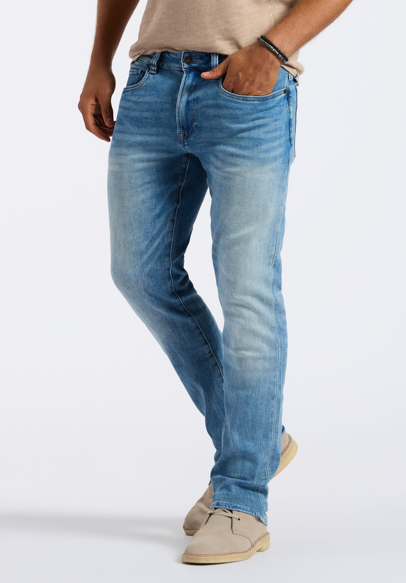 Jean Slim Ash pour homme, Bleu sablé et travaillé intensément - BM26071