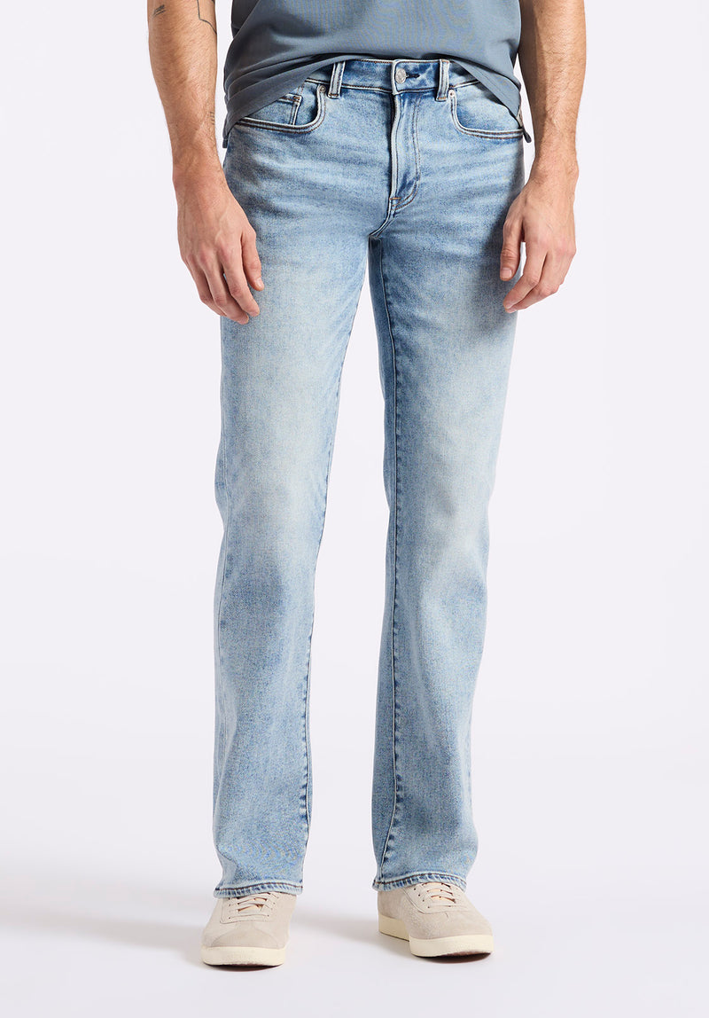 Jean bootcut slim King pour homme, Bleu sablé avec effet moustache - BM26086