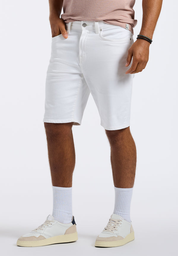 Short droit décontracté pour homme Dean, Blanc - BM26097